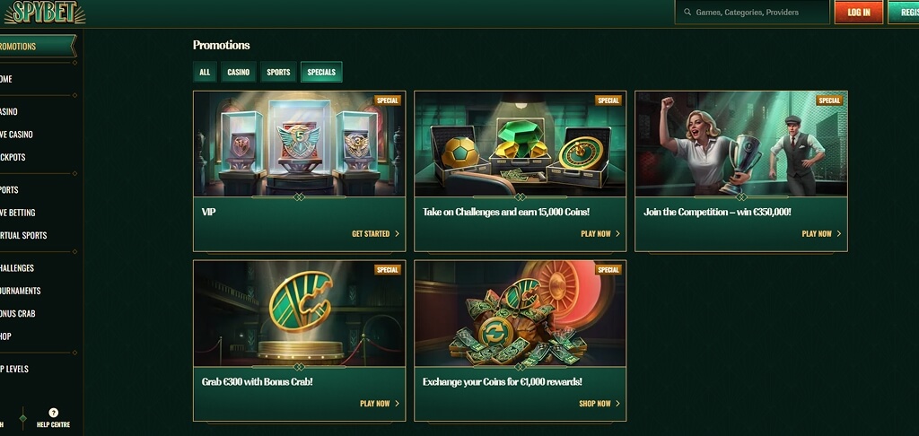 SpyBet Casino Promotions