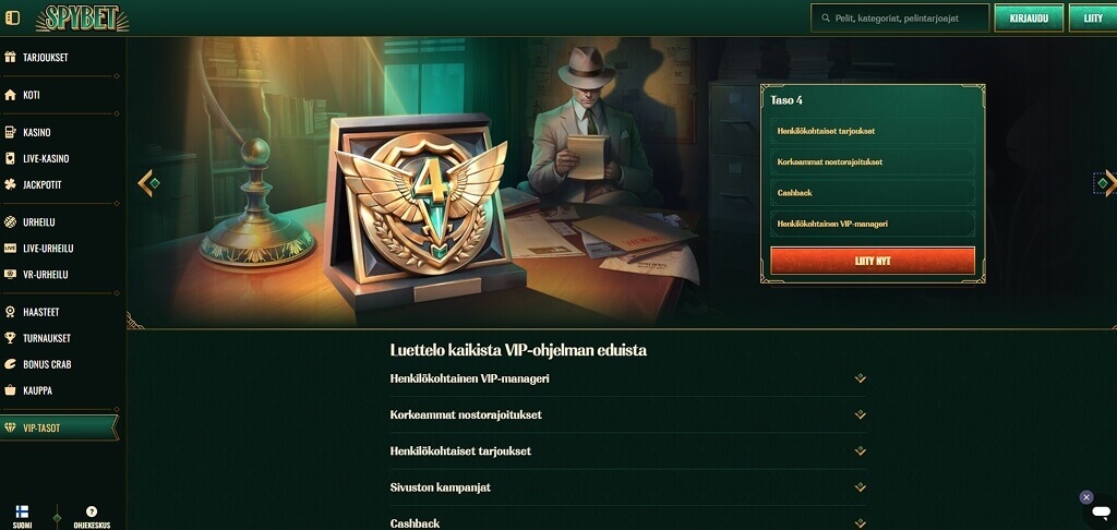 SpyBet Casinon VIP-klubi