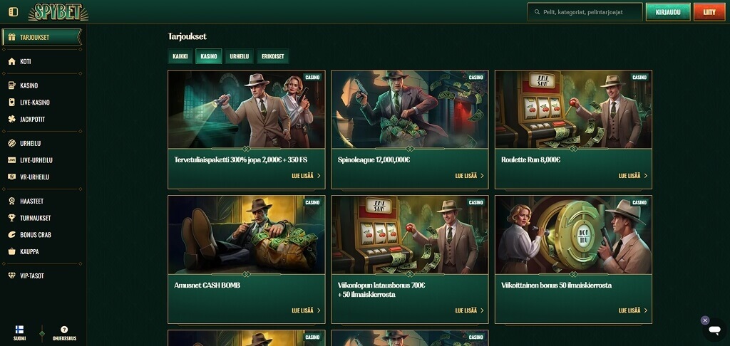 SpyBet Casinon tarjoukset